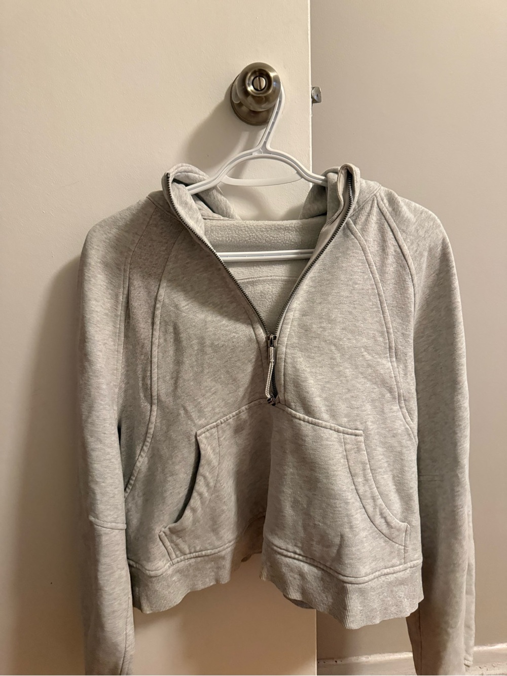 lululemon athletica scuba Light Gray Half-Zip Hooded Sweater